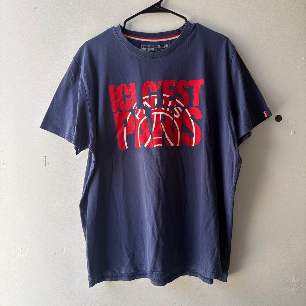 Paris Saint-Germain PSG Ici C'est Paris Graphic T-Shirt Navy Blue Mens XXL